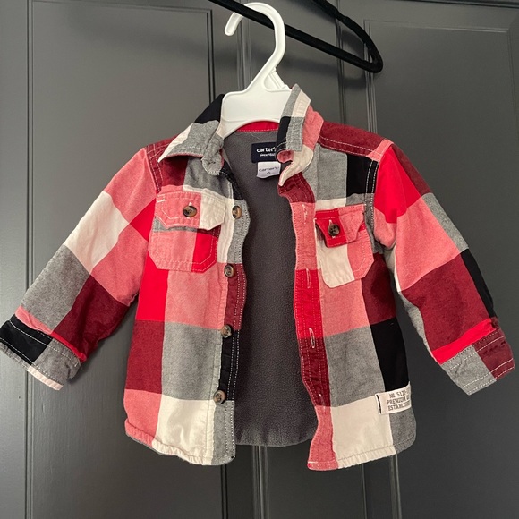 4 / $20 Carter’s Plaid Button Down Shirt Jacket Shacket 6 MO - Picture 1 of 2